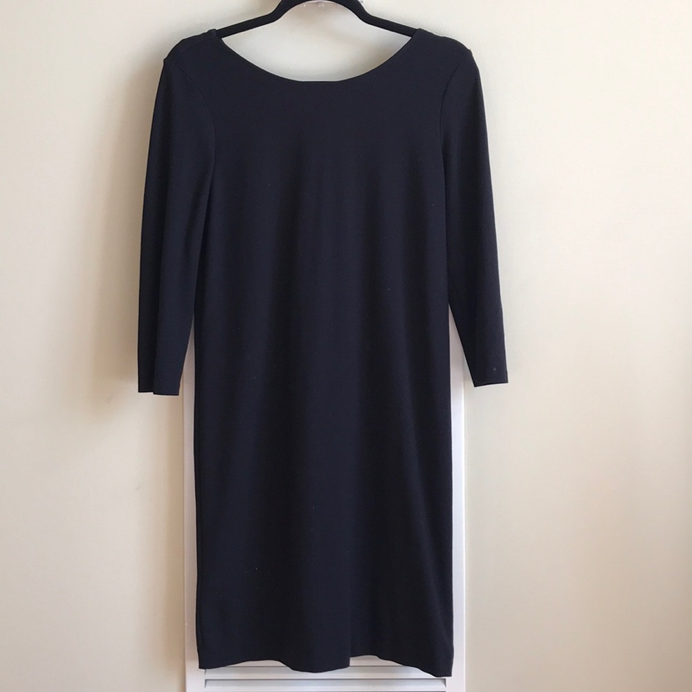 Massimo Dutti little black dress with bow detail
